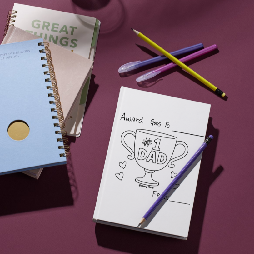 DIY #1 Dad Award – Colouring Card (with Colouring Supplies)